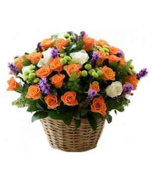 a beautiful roses basket send for you