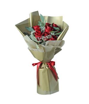 one dozen stems premium red rose bouquet to vietnam