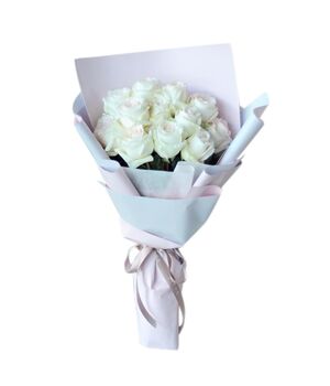 one dozen white roses bouquet to vietnam