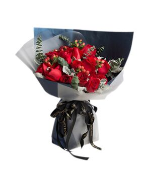 12 red roses bouquet to vietnam