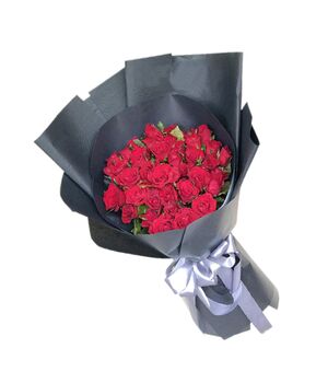 three dozen red roses bouquet to vietnam