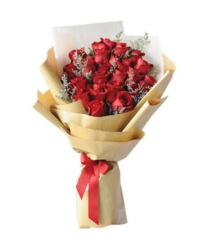 send 24 champagne roses with small floral delivery to vietnam