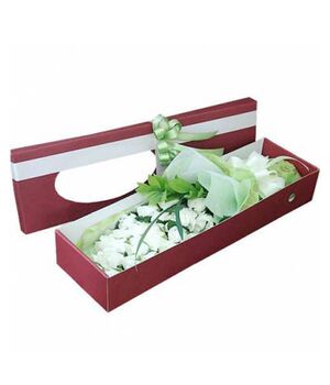 white rose In box send to vietnam