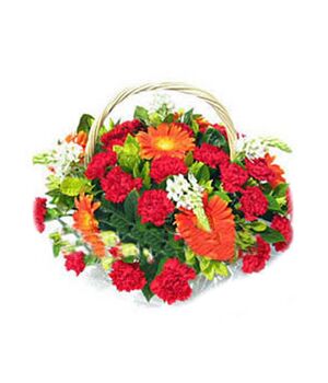 red carnations,gerbera with babys breath to vietnam