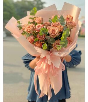 12 pink roses match with solidarity canadians to vietnam