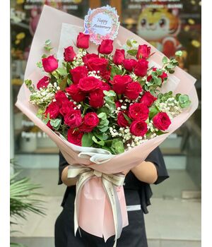 send 36 red roses bouquet vietnam