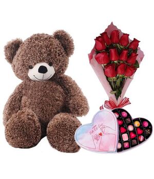 send 12 roses bouquet bear and chocolate to vietnam