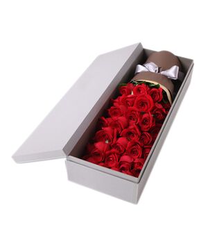 two dozen red roses in box to vietnam