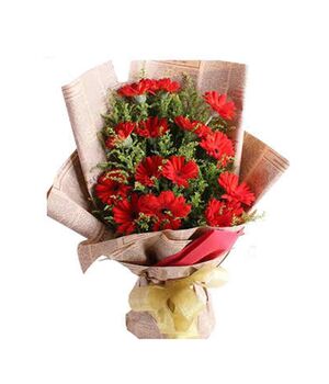 send one dozen red gerbera's in bouquet to vietnam