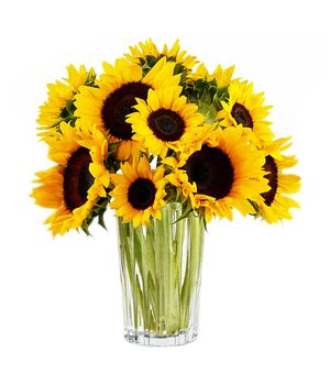 send sunflower in a glass vase to vietnam