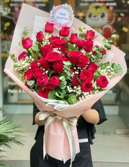 send 36 red roses bouquet vietnam